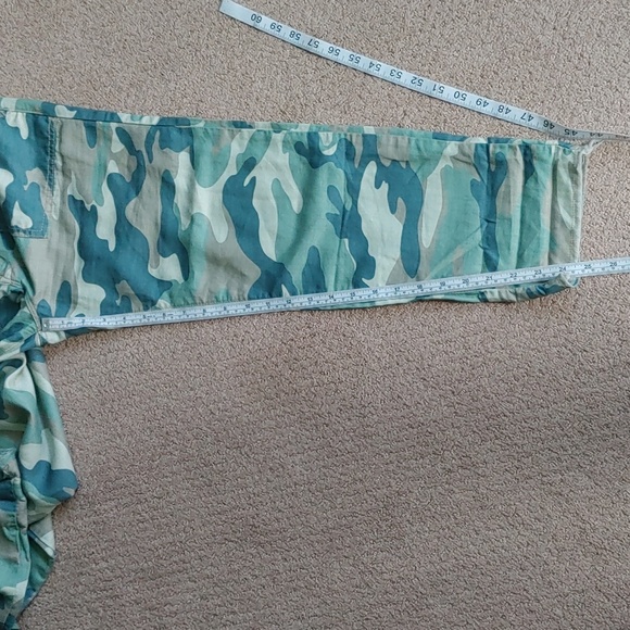 NWOT MOTHER The Shaker Linen Blend Chop Crop Camo Pant Size 27 - Picture 9 of 13